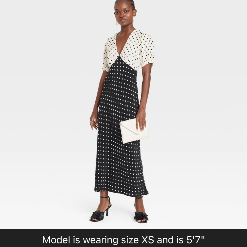 Puff short sleeve, midi dress